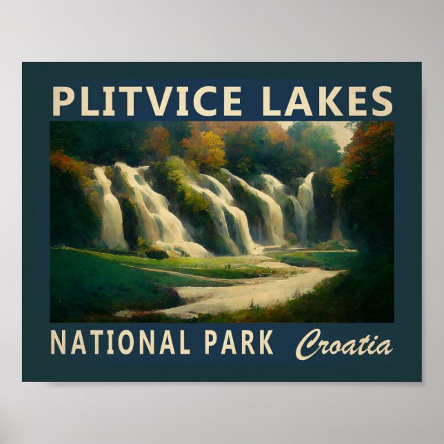 Póster Parque nacional de los lagos Plitvice - Croacia Wa (Frente)