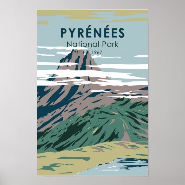 Póster Parque nacional de los Pirineos Francia (Frente)