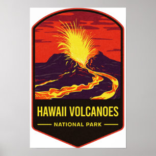 Póster Parque nacional de los Volcanes de Hawái