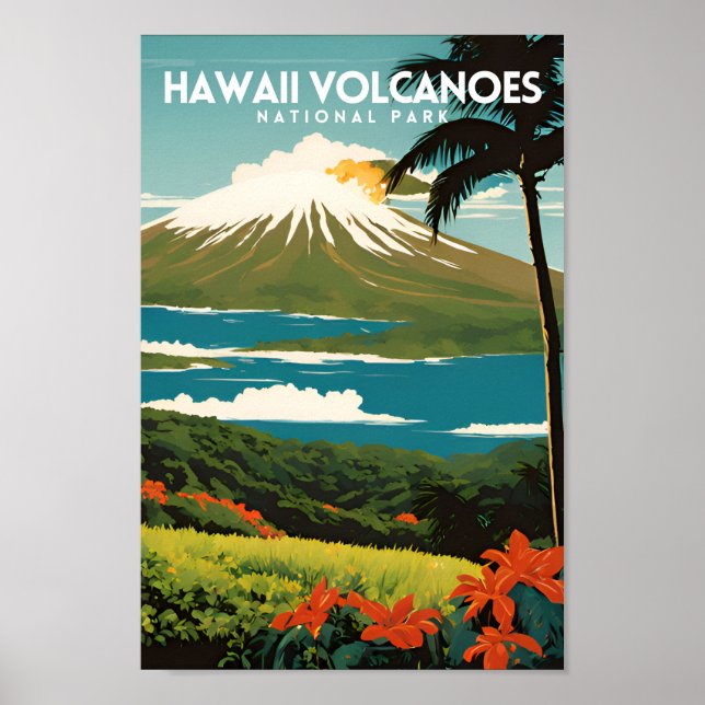Póster Parque nacional de los Volcanes de Hawái (Frente)