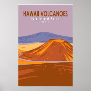 Póster Parque Nacional de los Volcanes de Hawái Mauna Kea