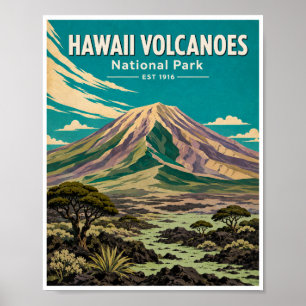 Póster Parque Nacional de los Volcanes de Hawái Viaje Vin