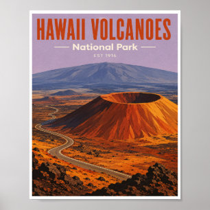Póster Parque Nacional de los Volcanes de Hawái Viaje Vin