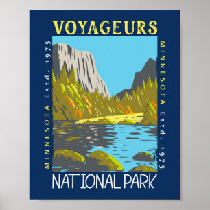 Póster Parque nacional de los Voyageurs Minnesota