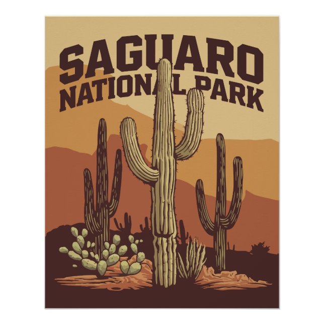 Póster Parque nacional de Saguaro (Anverso)