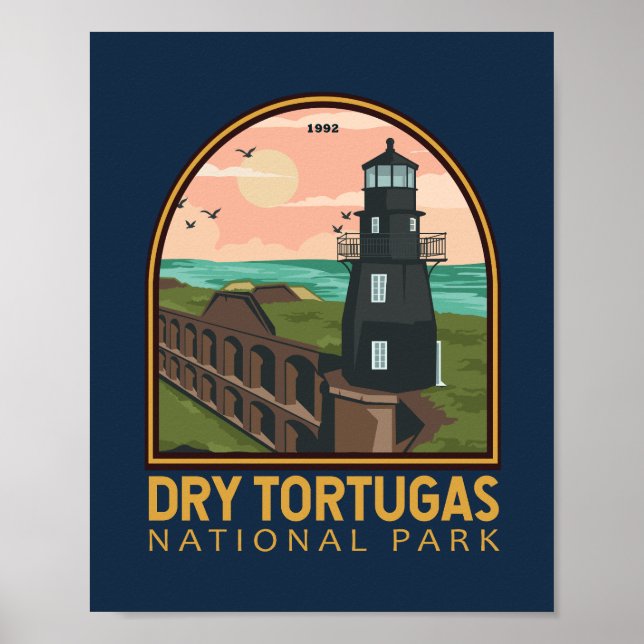 Póster Parque nacional de Tortugas Secas Emblem (Frente)