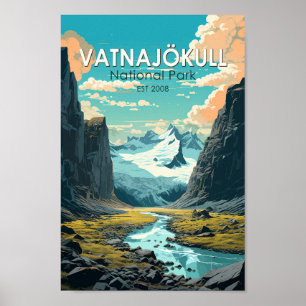 Póster Parque nacional de Vatnajokull Islandia Viaje Viaj
