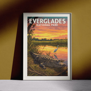 Póster Parque nacional de Vintage Everglades