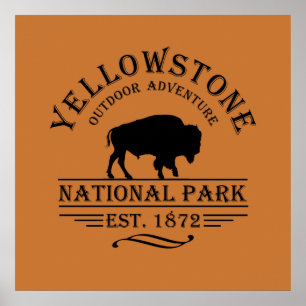 Póster parque nacional de yellowstone