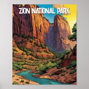 Póster parque nacional de zion