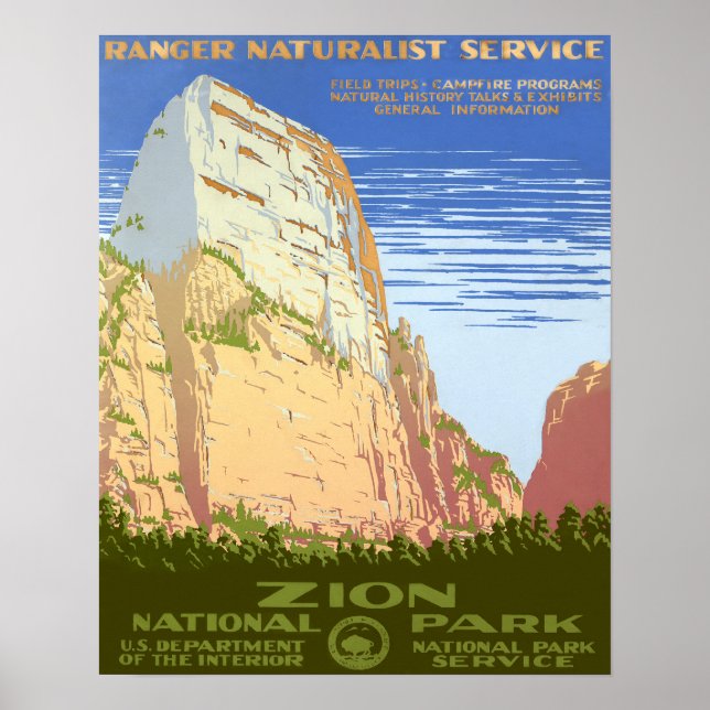 Póster Parque nacional de Zion (Frente)