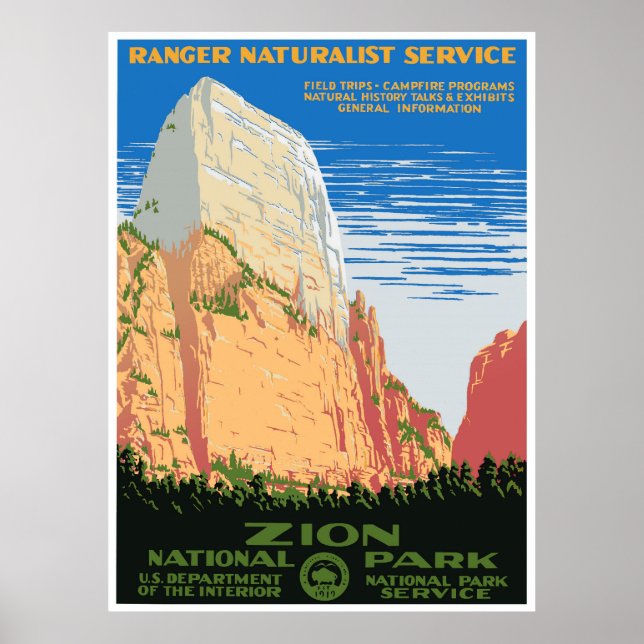 Póster Parque nacional de Zion (Frente)