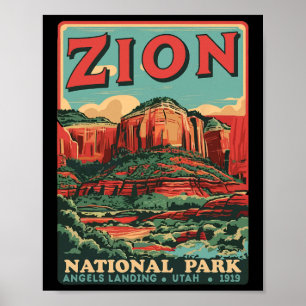 Póster Parque nacional de Zion Los ángeles de Utah aterri