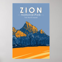 Póster Parque nacional de Zion, Utah, la cosecha de Watch