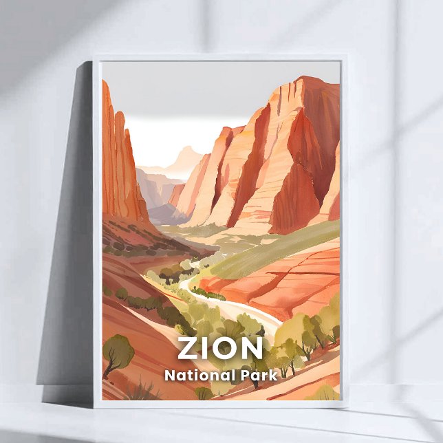 Póster Parque nacional de Zion | Valle del acuarela de vi (Subido por el creador)