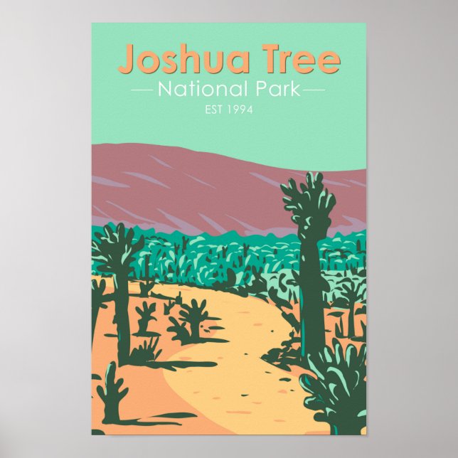 Póster Parque nacional del árbol de Joshua Jardín Cholla  (Frente)
