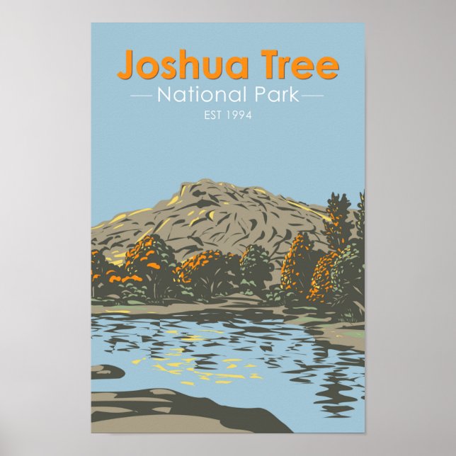 Póster Parque nacional del Árbol Joshua Barker Dam Califo (Frente)
