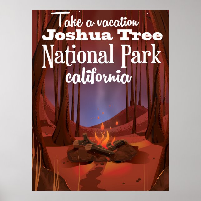 Póster Parque Nacional del Árbol Joshua, viaje a Californ (Frente)
