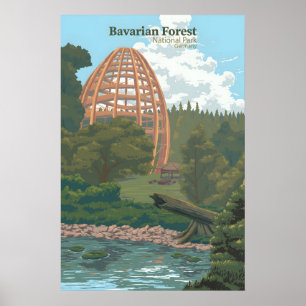 Póster Parque Nacional del Bosque Bávaro Alemania Viajes