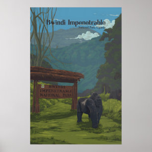 Póster Parque Nacional del Bosque Impenetrable de Bwindi 
