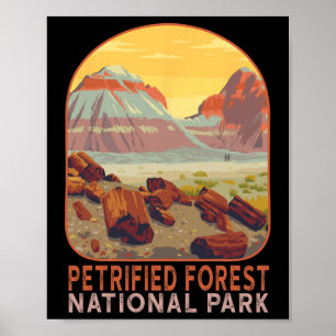 Póster Parque Nacional del Bosque Petrificado Arizona Mon