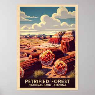 Póster Parque nacional del bosque petrolero Arizona V02