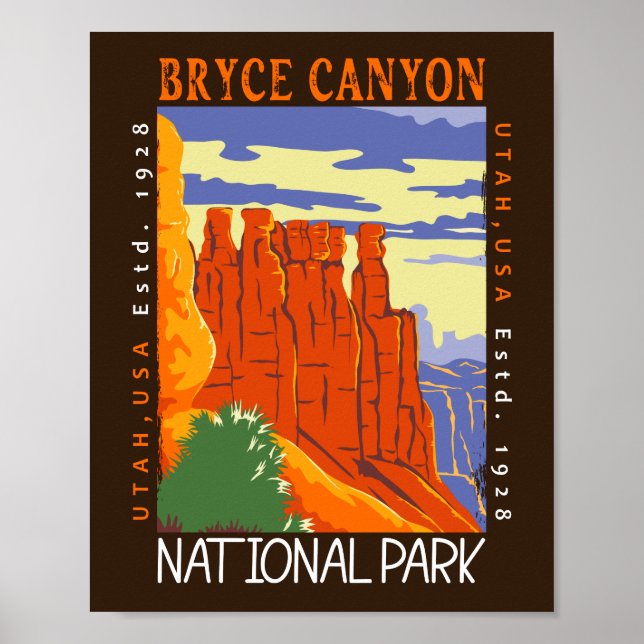 Póster Parque nacional del cañón de Bryce en Utah (Frente)