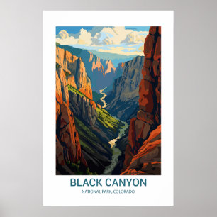 Póster Parque nacional del Cañón Negro Colorado Estados U
