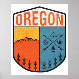 Póster Parque nacional del cráter de Oregon Portland