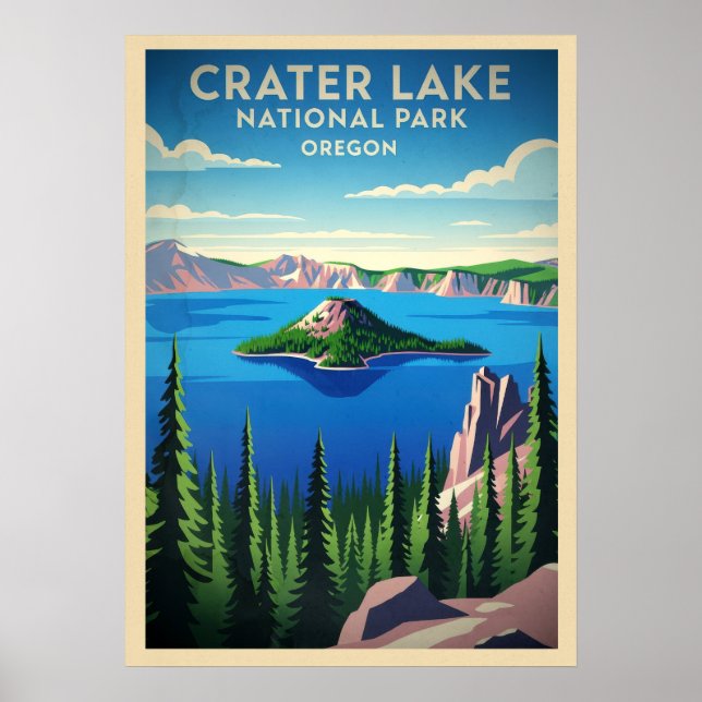 Póster Parque nacional del cráter de Oregón V01 (Frente)