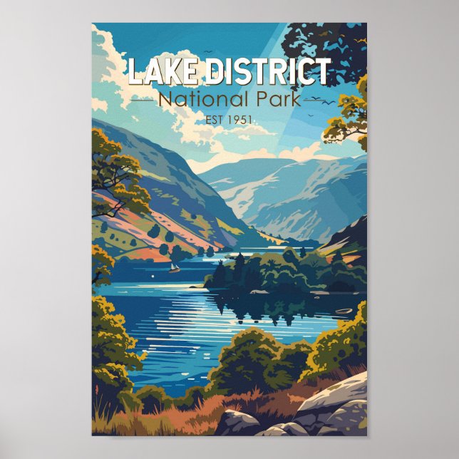 Póster Parque nacional del distrito de los lagos Inglater (Frente)