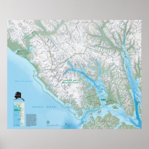 Póster Parque nacional del Glacier Bay