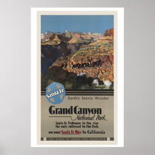 Póster Parque Nacional del Gran Cánion de Santa Fe Viaje 