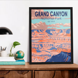 Póster Parque Nacional del Gran Cañón Arizona Vintage