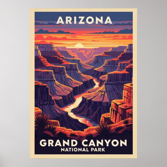 Póster Parque nacional del Gran Cañón de Arizona V02 (Frente)