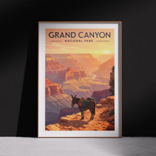 Póster Parque nacional del Gran Cañón Vintage