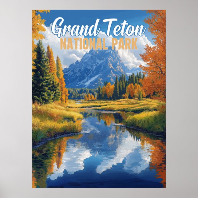 Póster Parque nacional del Gran Tetón (Frente)