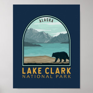 Póster Parque nacional del Lago Clark Emblem