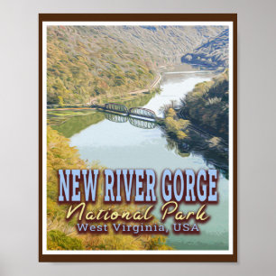PÓSTER PARQUE NACIONAL DEL NUEVO RÍO GORGE - VIRGINIA OCC