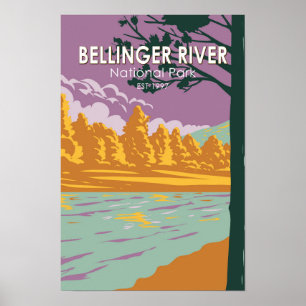 Póster Parque Nacional del río Bellinger Australia Vintag