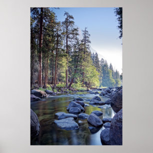 Póster Parque nacional del río el Yosemite de Merced en
