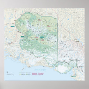 Póster Parque nacional del St. Elias de Wrangell