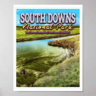 PÓSTER PARQUE NACIONAL DEL SUR DOWNS - INGLATERRA SUSSEXU
