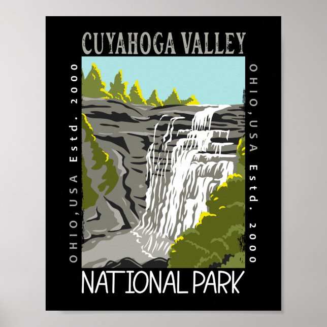 Póster Parque nacional del Valle de Cuyahoga en Ohio (Frente)