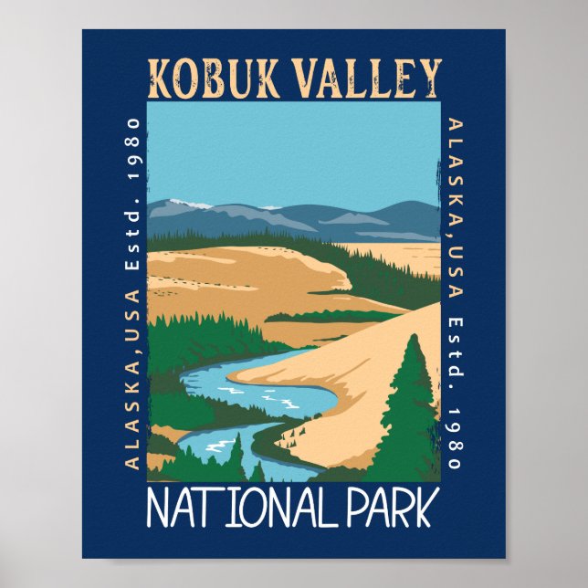 Póster Parque nacional del valle de Kobuk, Alaska, con pr (Frente)