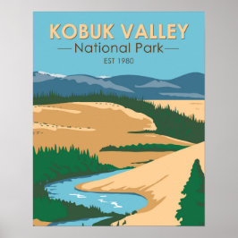 Póster Parque nacional del valle de Kobuk Vintage Alaska
