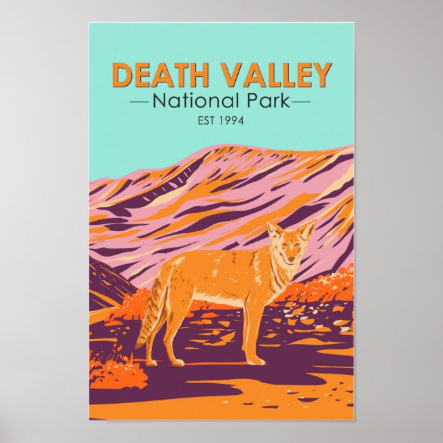 Póster Parque nacional del Valle de la Muerte Coyote Vint (Frente)