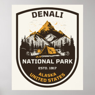 Póster Parque Nacional Denali, Actividades al Aire Libre 