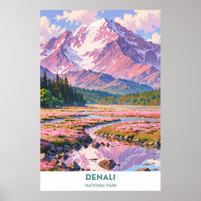 Póster Parque nacional Denali - Alaska (Frente)