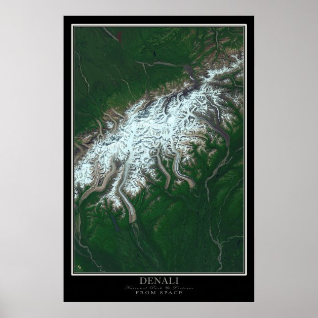 Póster Parque nacional Denali y Preservar Alaska desde el (Frente)